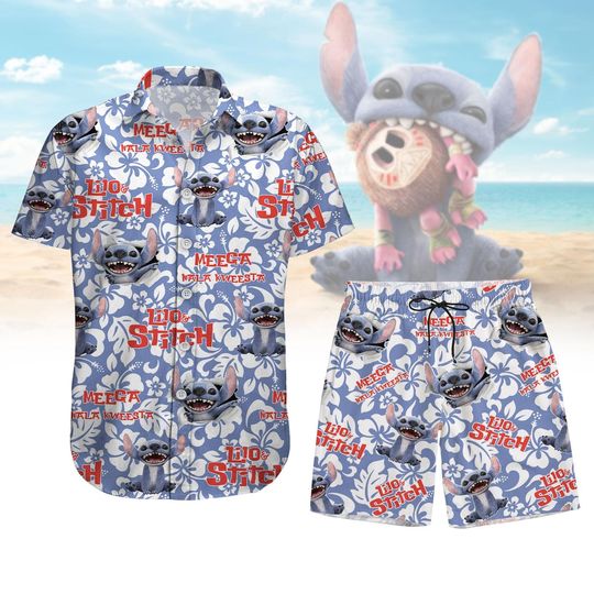 Discover Stitchh Hawaiian Shirt and Shorts, Disneyyworld Gift