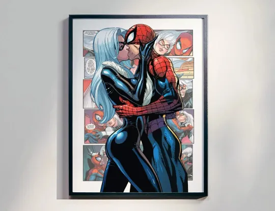 Discover Disneyyy spider-man And BLACK CAT Love Paper Poster 210 GSM (No Frame) 2025