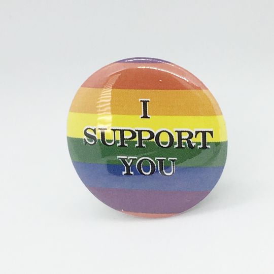 Discover I Support You (Rainbow Flag) Pin Button