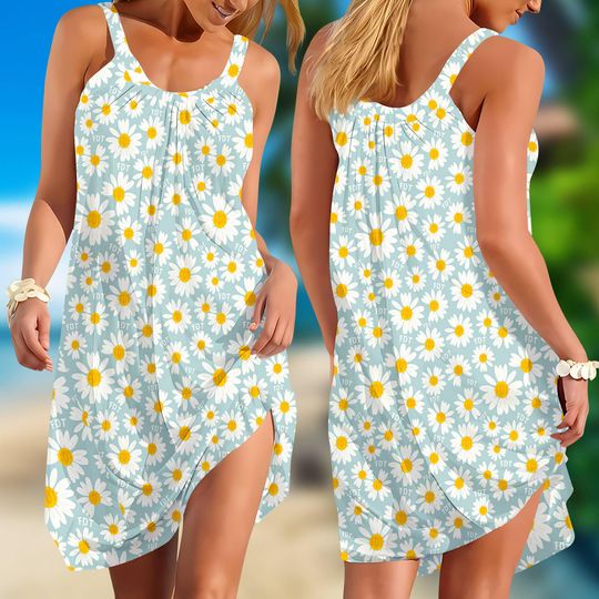 Discover FDT Subtle Daisy Flower Summer Dress, Anti Trump Floral Sling Summer Dress