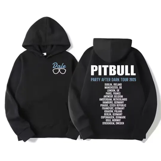 Discover Pitbull Party After Dark EU 2025 Tour Hoodie For Fans Double-Sided