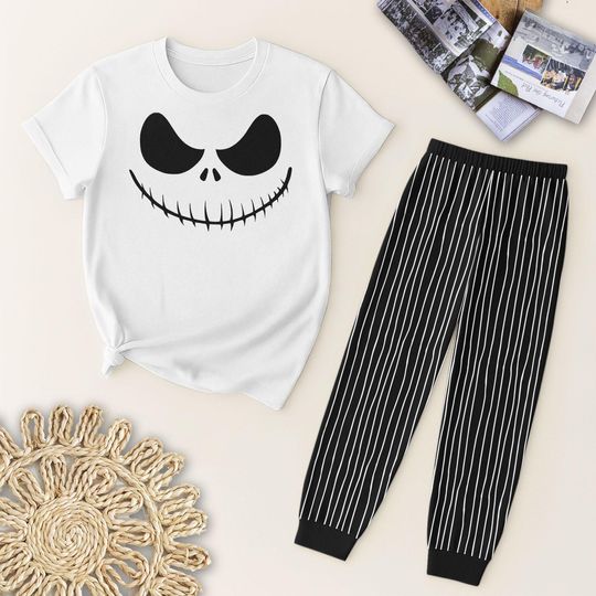 Discover Halloween JS T Shirt And Pant Pajamas, Nightmare Christmas Pyjamas Set, WDW Halloween Outfit