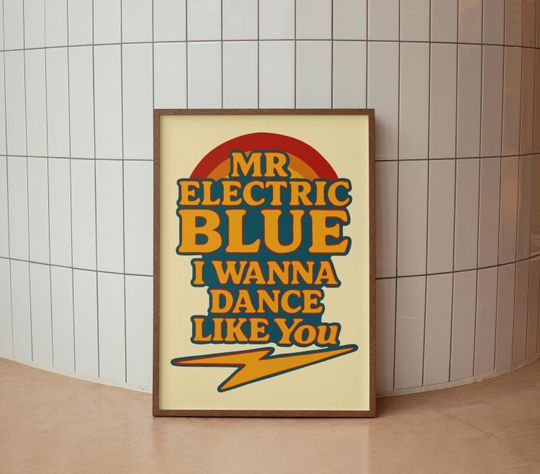Discover Mr Electric Blue Music Poster, Room Decor