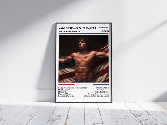 Discover Benson Boone Poster,| American Heart Album Poster