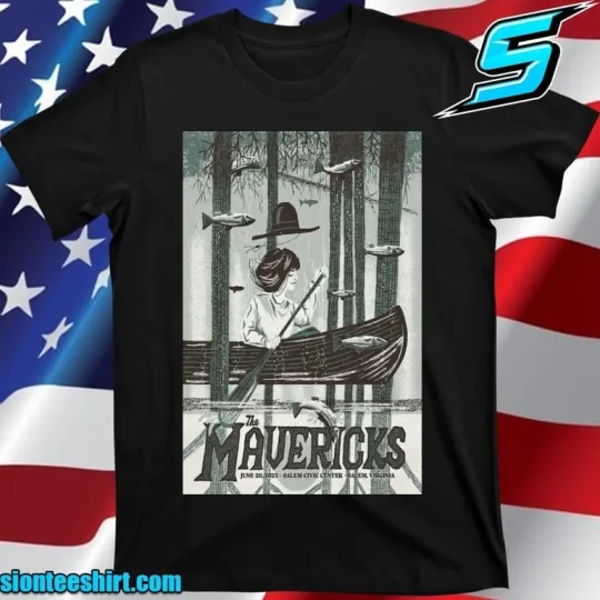 Discover The Mavericks June 20 2025 Salem Civic Center, Salem, VA Tour Poster T-Shirt