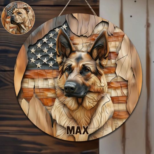 Discover The Strong One - Personalized Dog Round Wood Sign