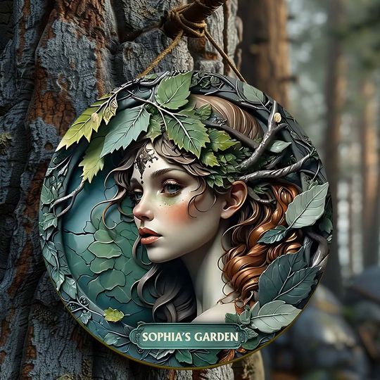 Discover Plant Lady - Personalized Gardening Round Wood Sign