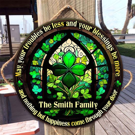 Discover Irish Blessing - Personalized Saint Patrick's Day Round Wood Sign