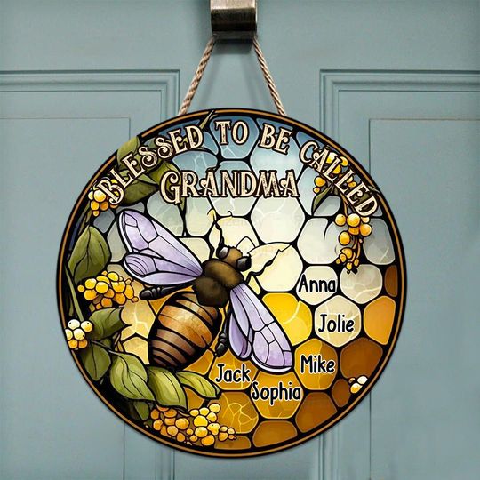 Discover Blessed To Be Called Grandma/ Nana/ Mimi... - Personalized Grandma Round Wood Sign