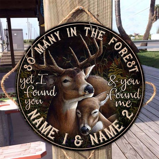 Discover So Many In The Forest Personalized Round Wood Sign