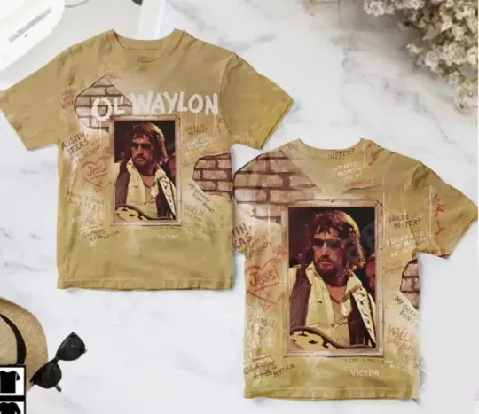 Discover Waylon Jennings Ol' Waylon Album Cover AOP 3D T-shirt