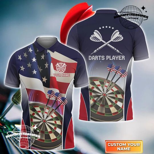 Discover Personalized American Darts Player Polo 3D Shirt