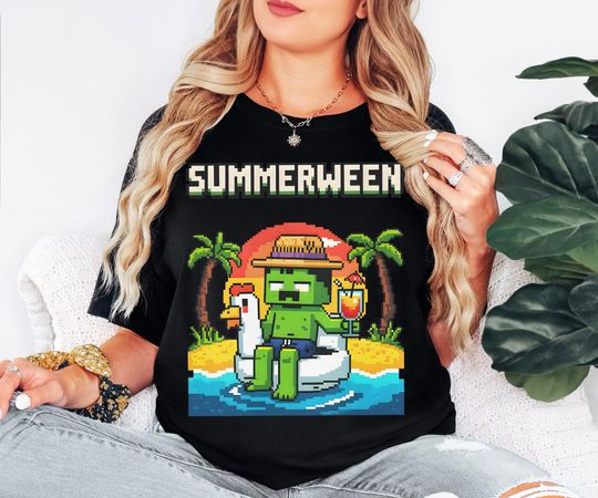 Discover Summerween Beach Chicken Jockey Zombie T-Shirt, Funny Summer-ween T-shirt
