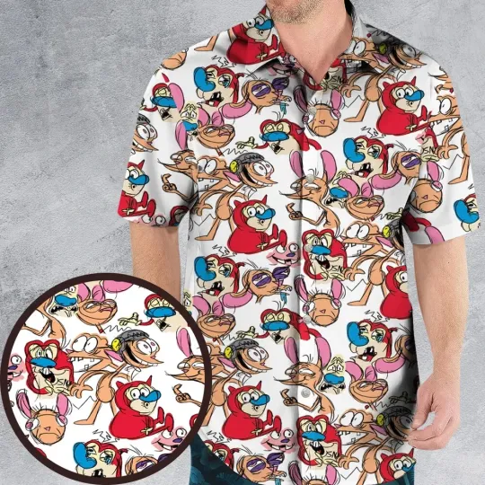 Discover Insane Style The Ren and Stimpy Show Hawaiian Shirt