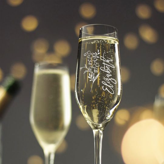Discover Birth Flower Champagne Glasses