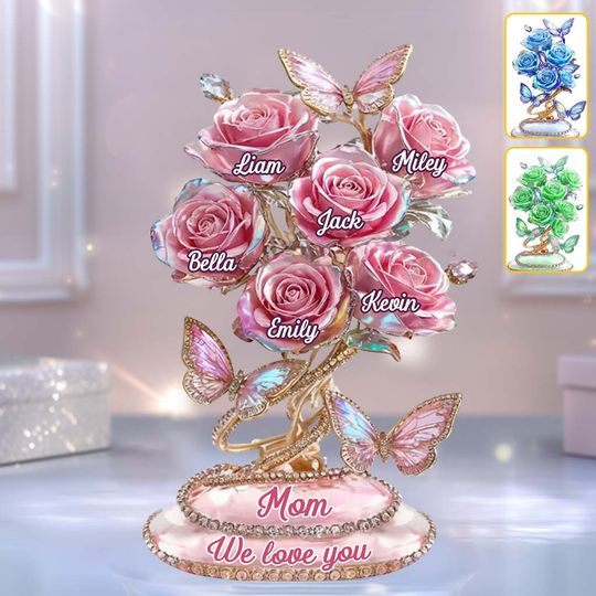 Discover Mom We Love You - Personalized Mother Custom Shaped Acrylic Plaque