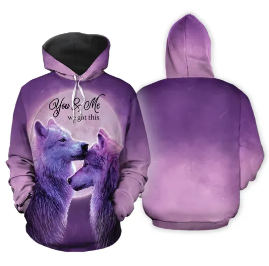 Discover Wolf Couple You And Me We Got This AOP 3D Hoodie