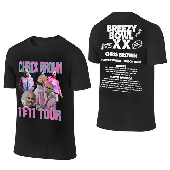Discover Man T Shirt Chris Brown Breezy Bowl XX Tour 2025 T-Shirts