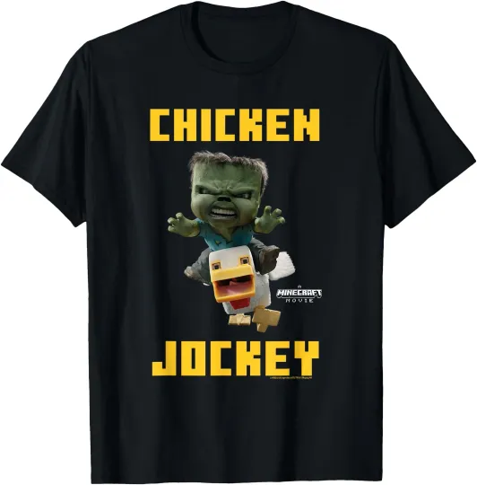 Discover A Minecraft Movie Chicken Jockey Baby Zombie Logo T-Shirt