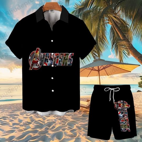 Discover Disneyyy 3d Printed The Avengerss superhero Hawaiian Shirt Shorts