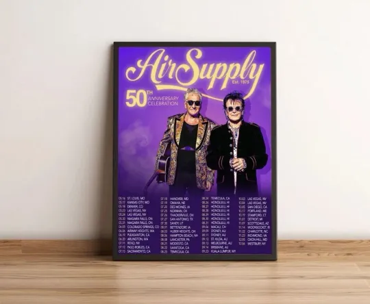 Discover Air Supply 50th Anniversary Tour 2025 Poster