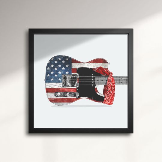 Discover Bruce Springsteen The Boss Wall Art, 70s 80s Rock Legend Poster, Born in the USA Poster