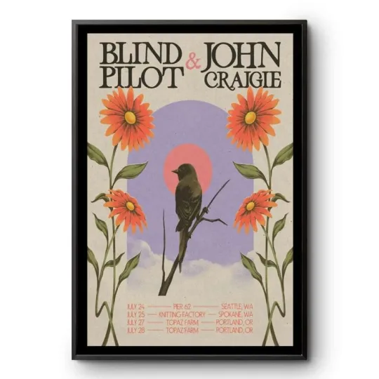 Discover Blind Pilot and John Craigie Poster 2025 Tour