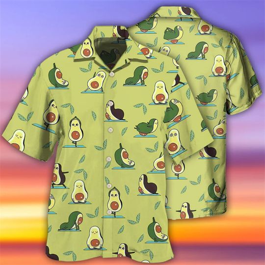Discover Funny Hawaiian Fruit Avocado Short Sleeve Shirts