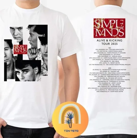 Discover Simple Minds Merch Alive And Kicking Tour 2025 T shirt