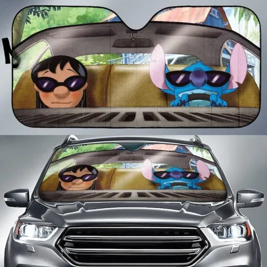 Discover Lilo And Stitchh Car Sunshade, Stitchh 2025 Car Windshield, Disneyyy Movie Car Decor