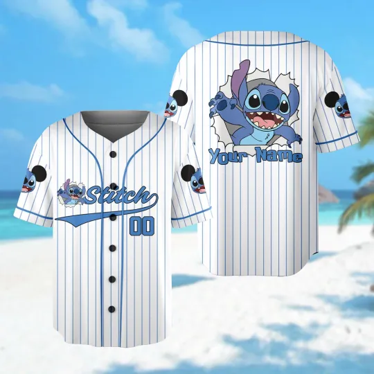 Discover Personalized Disneyyy Stitchh Baseball Jersey Stitchh Jersey Team Funny Stitchh Shirt