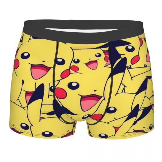 Discover Custom Bikachus Cartoon Underwear Men Breathable Boxer Briefs