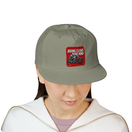 Discover Surf Cap with Biker Theme | 'Riding Clears the Mind'