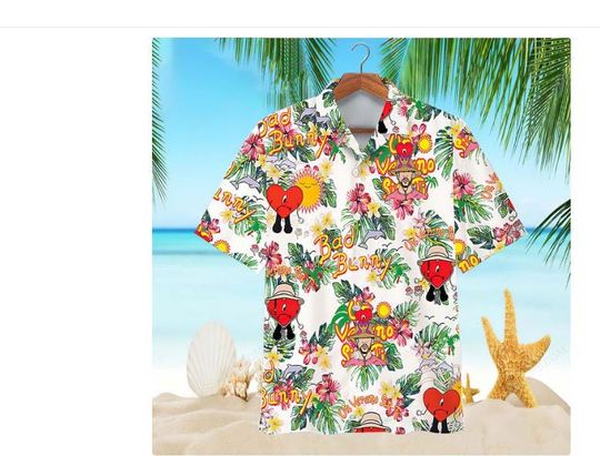 Discover Bad Bunny Hawaiian Shirt, Ultimate Summer Essential for Music Lovers, Partygoers, and True Bad Bunny Fans