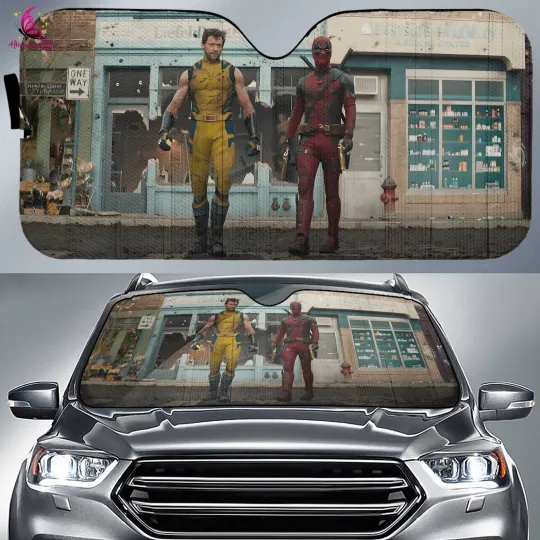 Discover Deadpooll And Wolverine Car Sunshade, Deadpooll 3 Car Windshield, Auto Sunshade