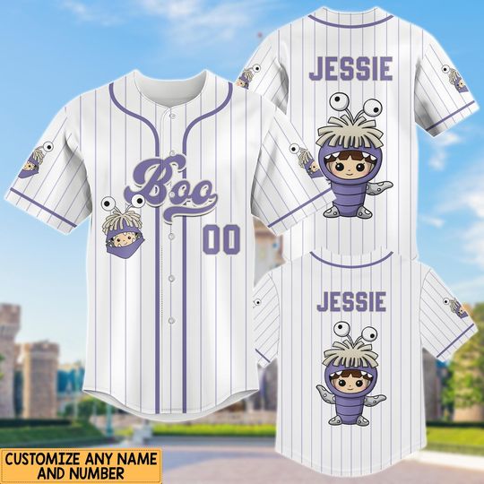 Discover Boo Baseball Jersey, Cute Monster Character Jersey Shirt, Disneyyy Baseball Tee, Matching Family Outfit