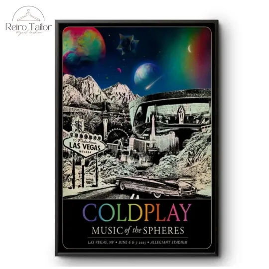 Discover Coldplay Las Vegas NV Jun 6-7 2025 Tour Poster
