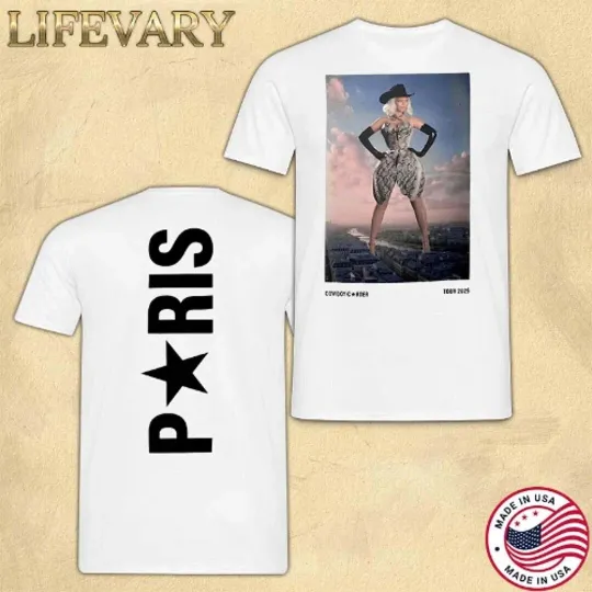 Discover Stream Beyoncé Merch Cowboy Carter 2025 Tour Paris T-Shirt Full Size S-3XL