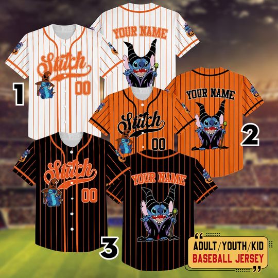 Discover Personalized Disneyyy Stitchh Halloween Baseball Jersey