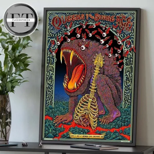 Discover Queens Of The Stone Age Columbus OH June 17 2025 Poster Kemba Live