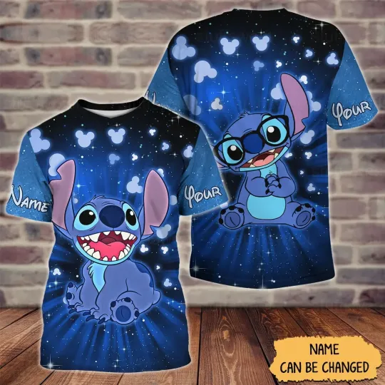 Discover 2025 Summer New Women's T-shirt Disneyyy Lilo Stitchh 3D Print Cute Casual