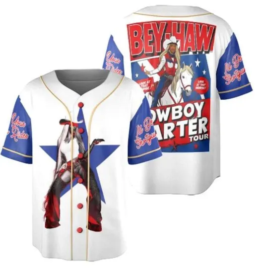 Discover Beyonce Cowboy Carter 2025 Tour Texas Hold’Em Unisex  Baseball Jersey
