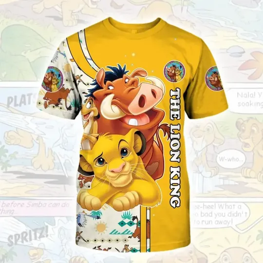 Discover Disneyyy T-Shirts Disneyyy The lion kingg 3D Print Streetwear