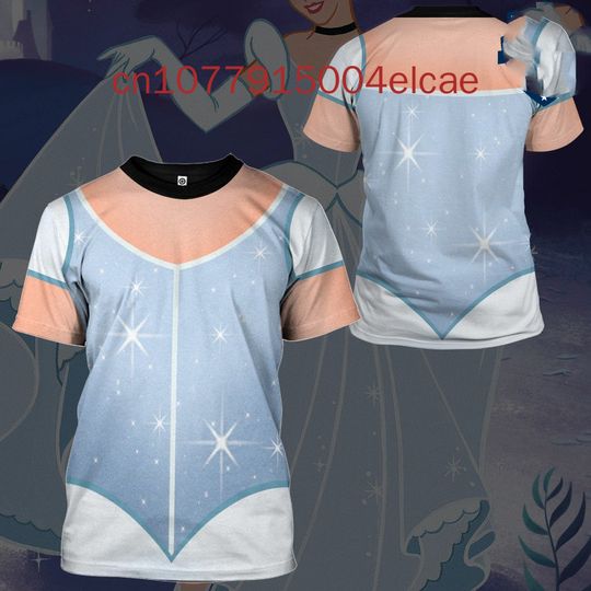 Discover 2025 New Disneyyy Cinde Inspired  Street Harajuku Round Neck Men's and Women's