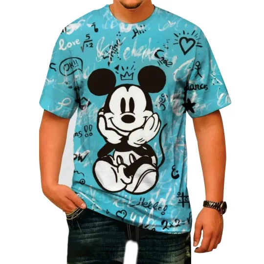 Discover Disneyyy Mickeyy mouse Pattern Kids Blue T-shirt For Men Women's T-shirt