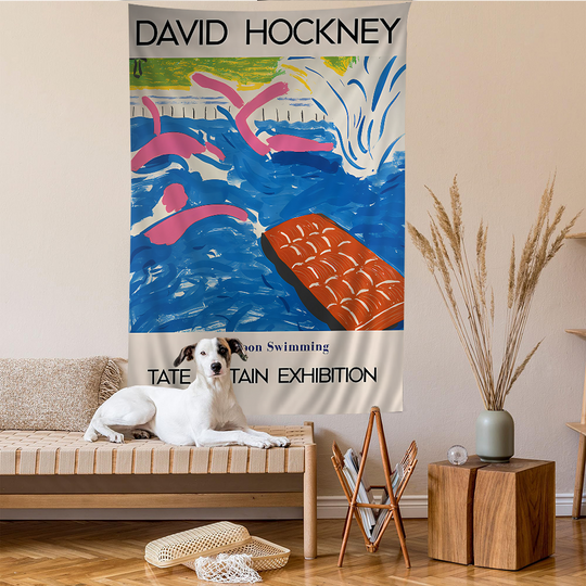 Discover David Hockney Art Colorful Tapestry Wall Hanging