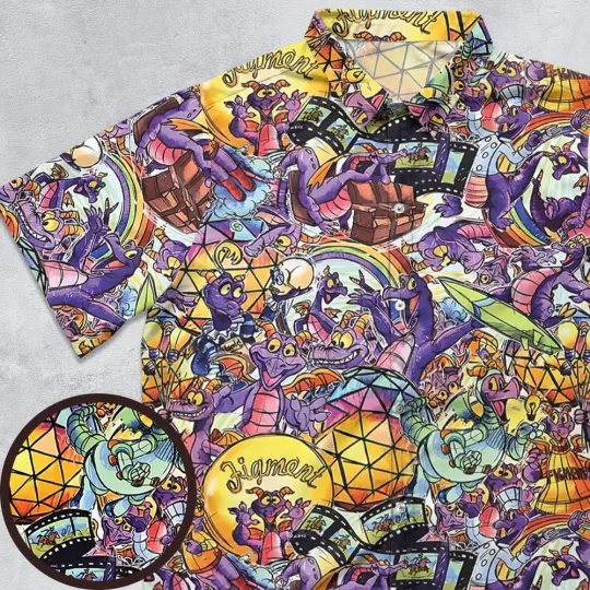 Discover The Cute Dragon Figment Button Down Shirt, Summer Hawaiian Shirt