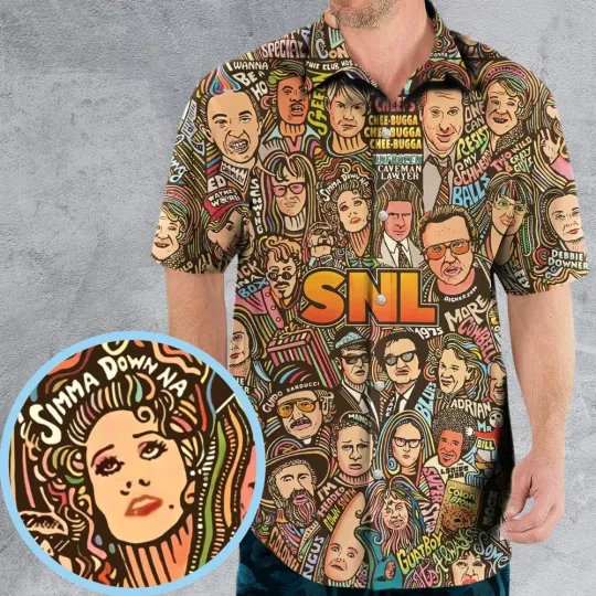 Discover Blues Brothers Wayness World Coneheads S.N.L Characters Hawaiian Shirt