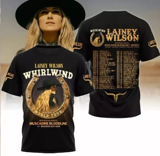 Discover Collection Lainey Wilson Whirlwind World Tour 2025 t-shirt 3D