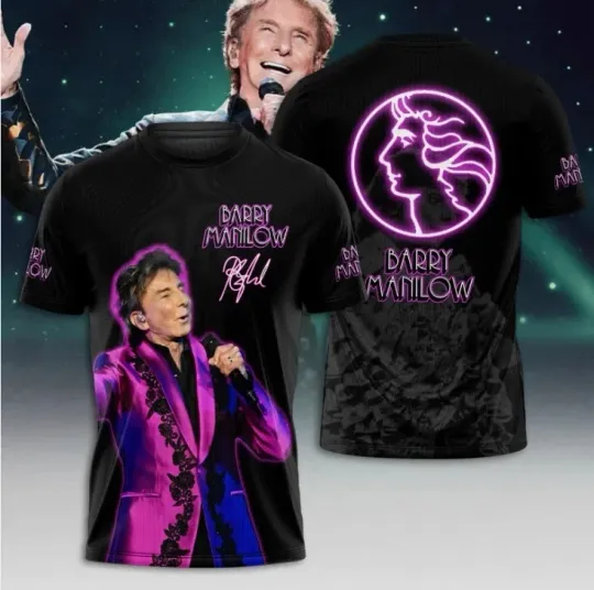 Discover Manilows 2025 The Last Concerts Tour, 61St Anniversary Licensed 3D T-shirt